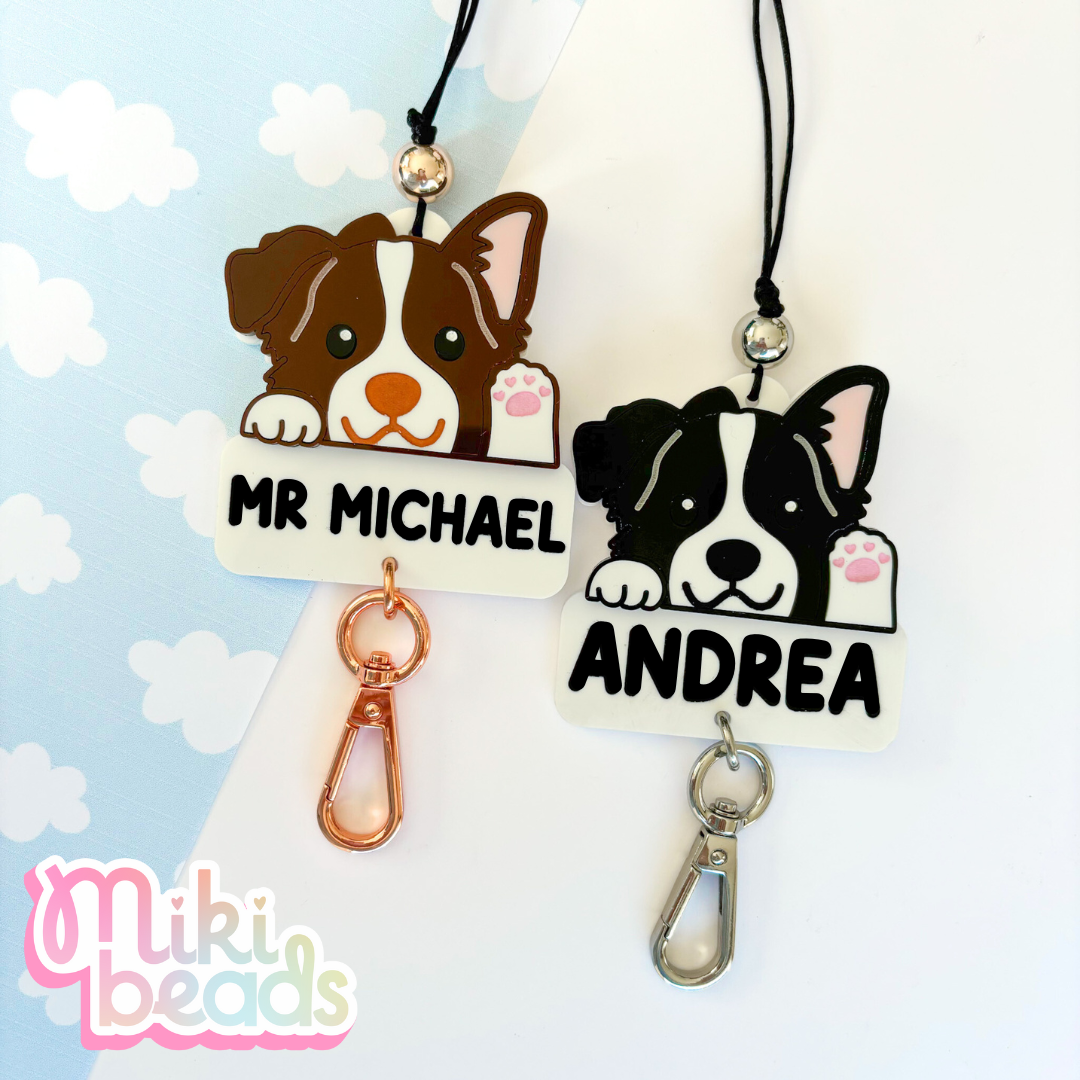 Mike the Border Collie Personalised Lanyard