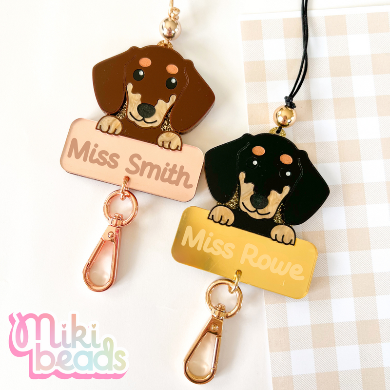 Peanut & Pretzel Dachsunds Personalised Lanyard